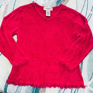 Sag Harbor Vivid Red V-Neck Top